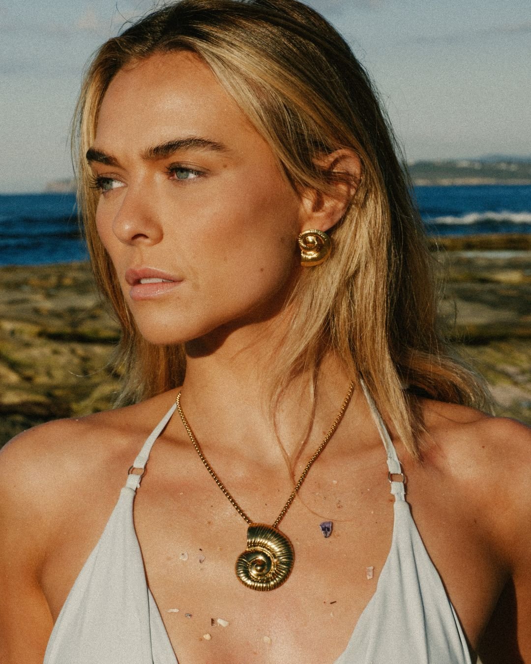 chunky sea shell coastal pendant- Haylo & Co. Jewellery