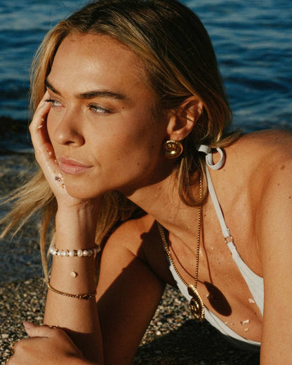 waterproof 18k gold sea shell earrings - Haylo & Co.