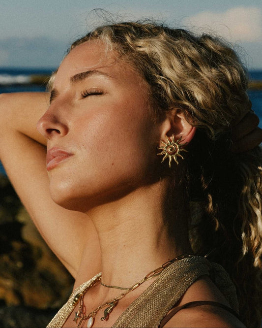 gold Sun Studs - Haylo & Co.