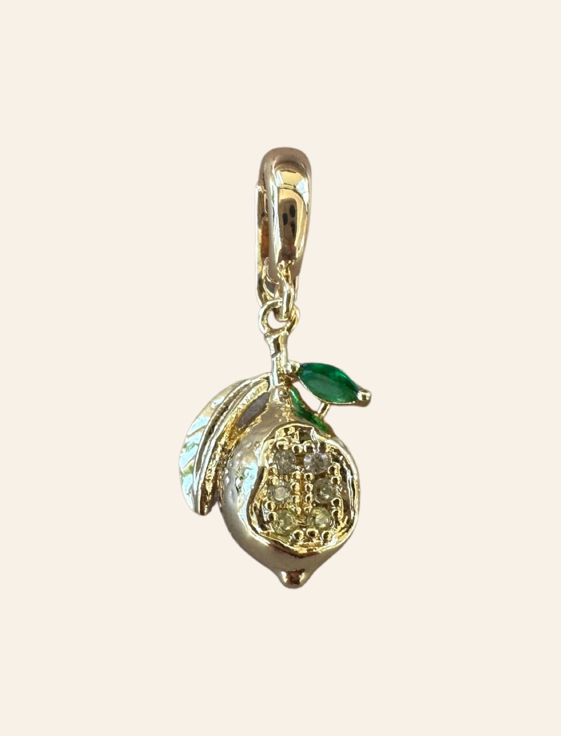 Lemon bikini charm — handmade, stainless steel or gold