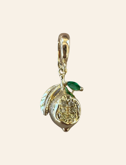 Lemon bikini charm — handmade, stainless steel or gold