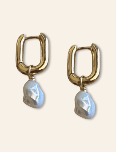 Lucky U Pearl Hoops - Haylo & Co.