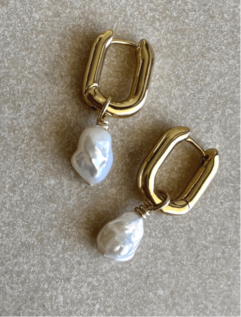 Lucky U Pearl Hoops - Haylo & Co.