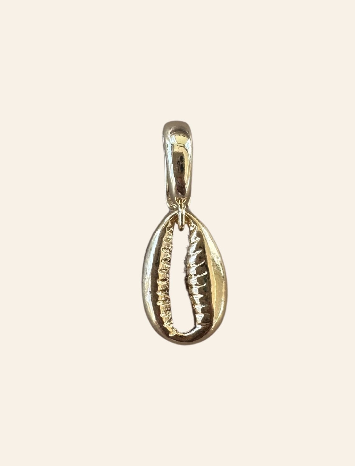 Puka shell bikini charm — gold plated, handmade