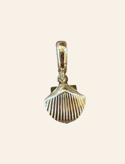 Sea shell bikini charm — 14k gold plated, handmade