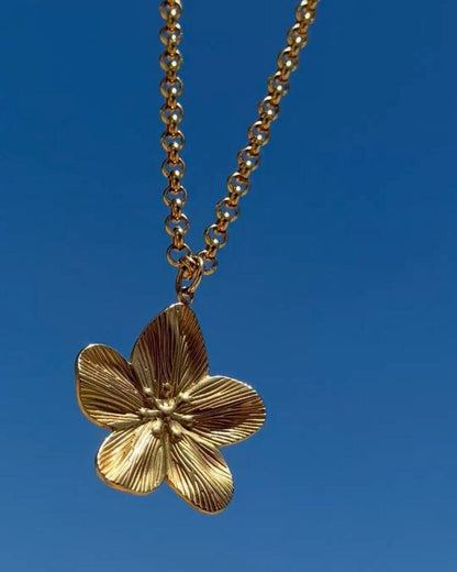 waterproof gold flower necklace pendant - Haylo & Co. jewellery